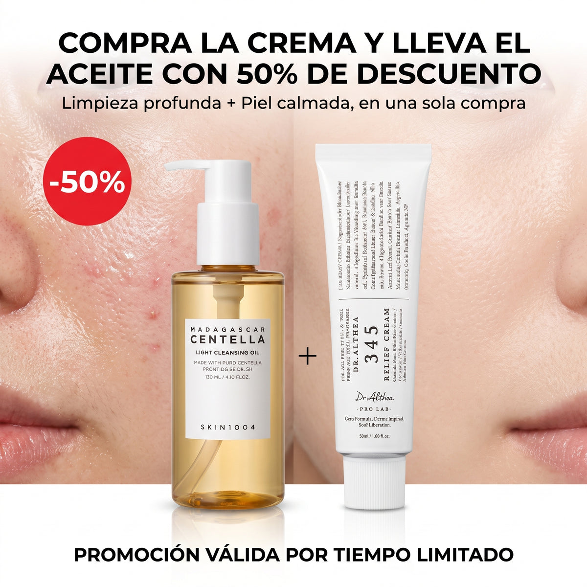 Promo Dúo: Crema Dr. Althea 345 + Aceite Centella con 50% OFF