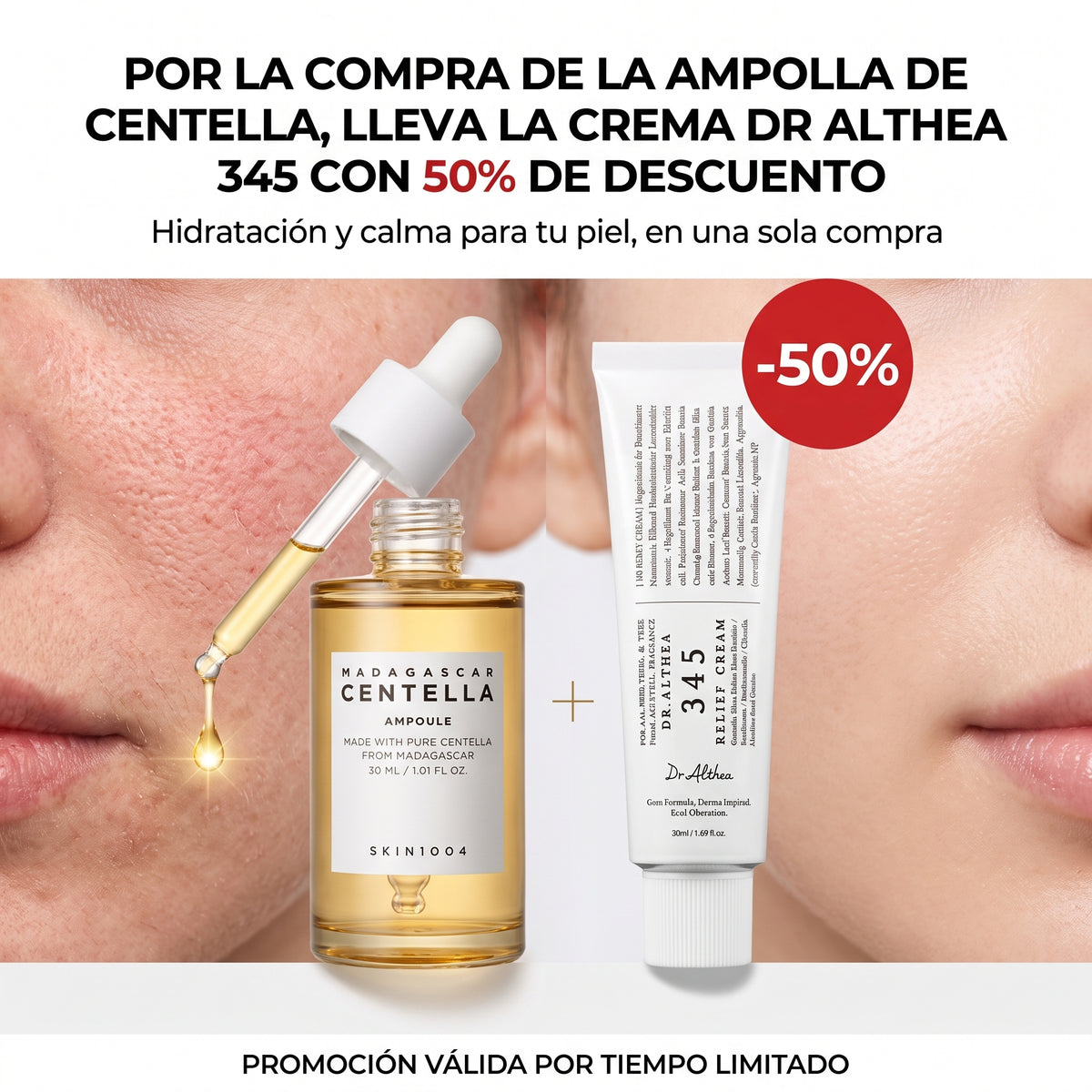 Promo HIdratacion y calma: Ampolla Centella + Crema Dr. Althea 345 con 50% OFF