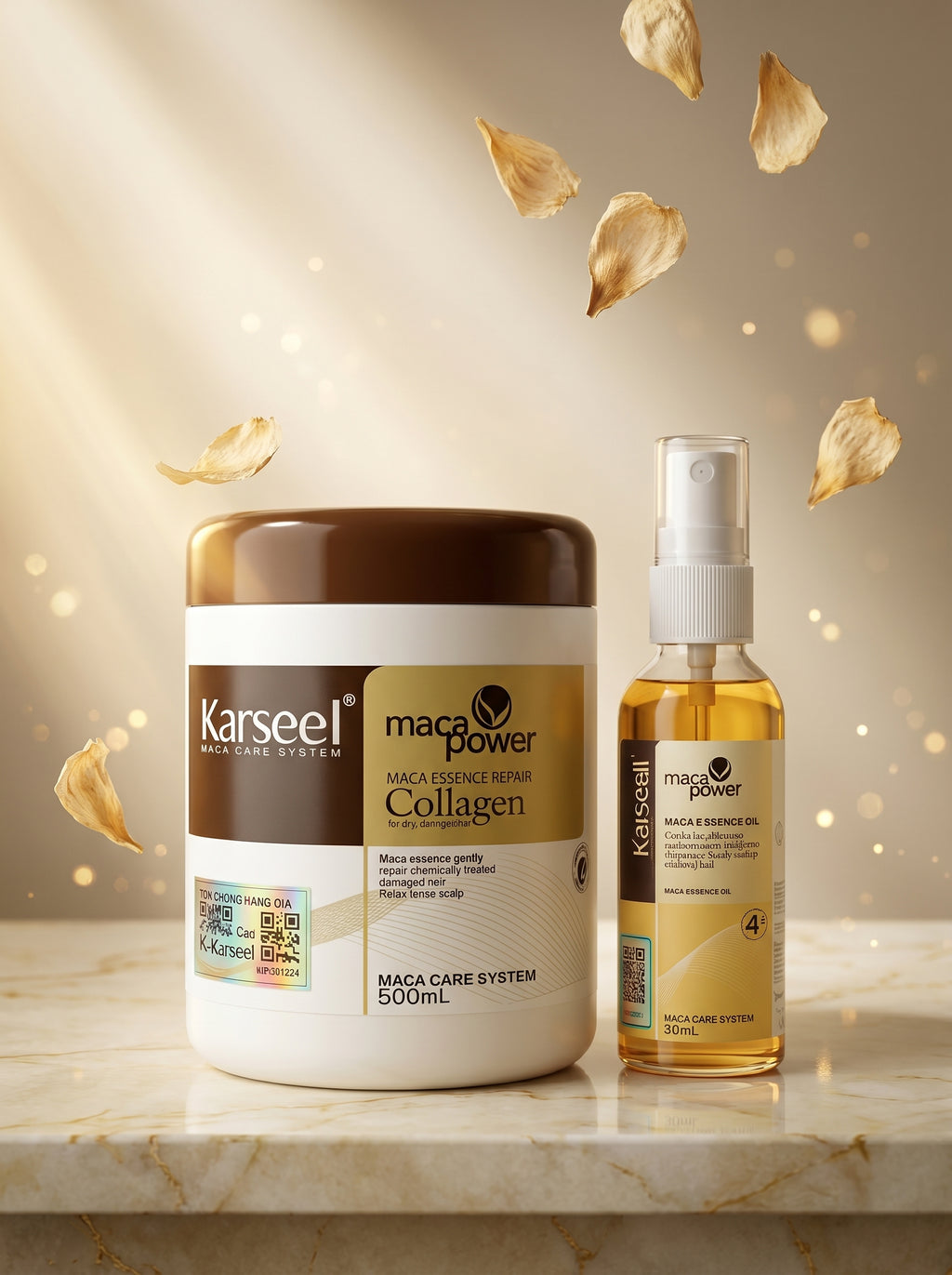 Kit Karseell Maca Power Collagen + Aceite Reparador de Maca