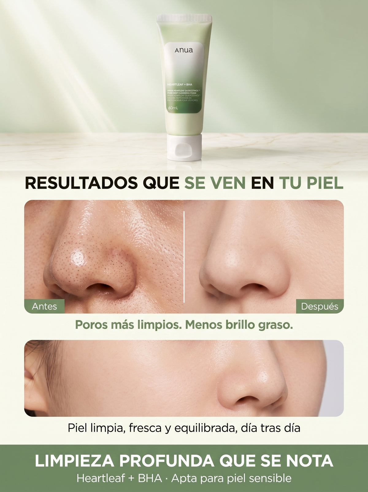 Limpiador Facial de Heartleaf + BHA ANUA
