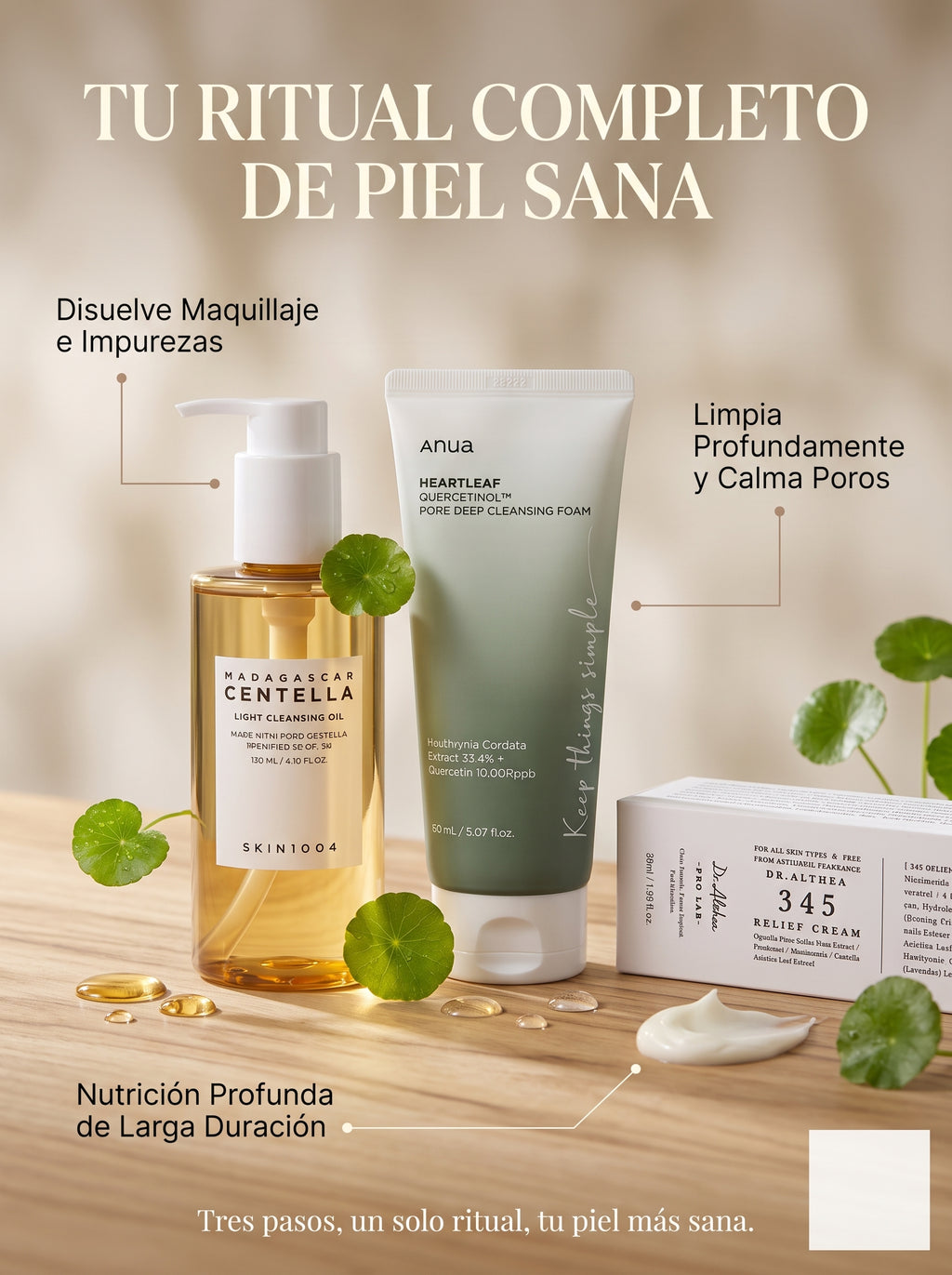 Kit Rutina Facial Completa | Limpieza + Hidratación + Reparación