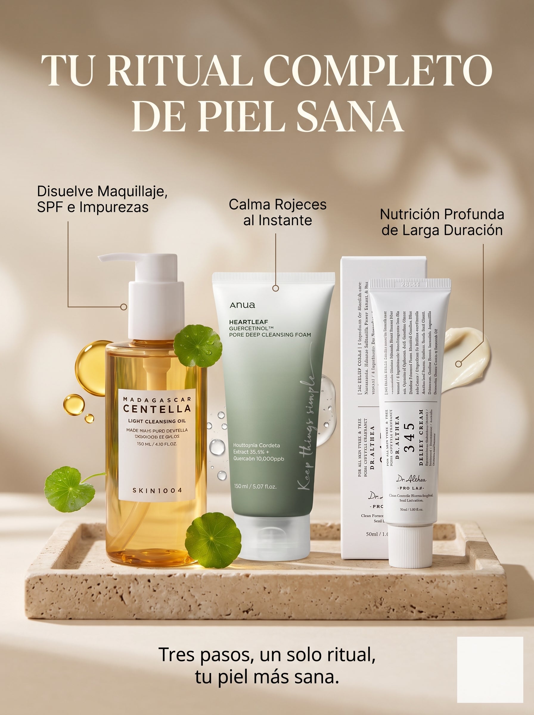 Kit Rutina Facial Completa | Limpieza + Hidratación + Reparación