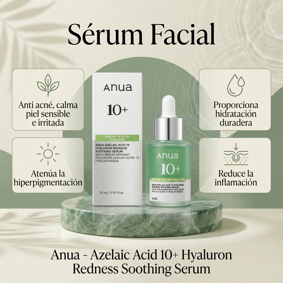 Sérum ANUA Ácido Azelaico 10% + Ácido Hialurónico