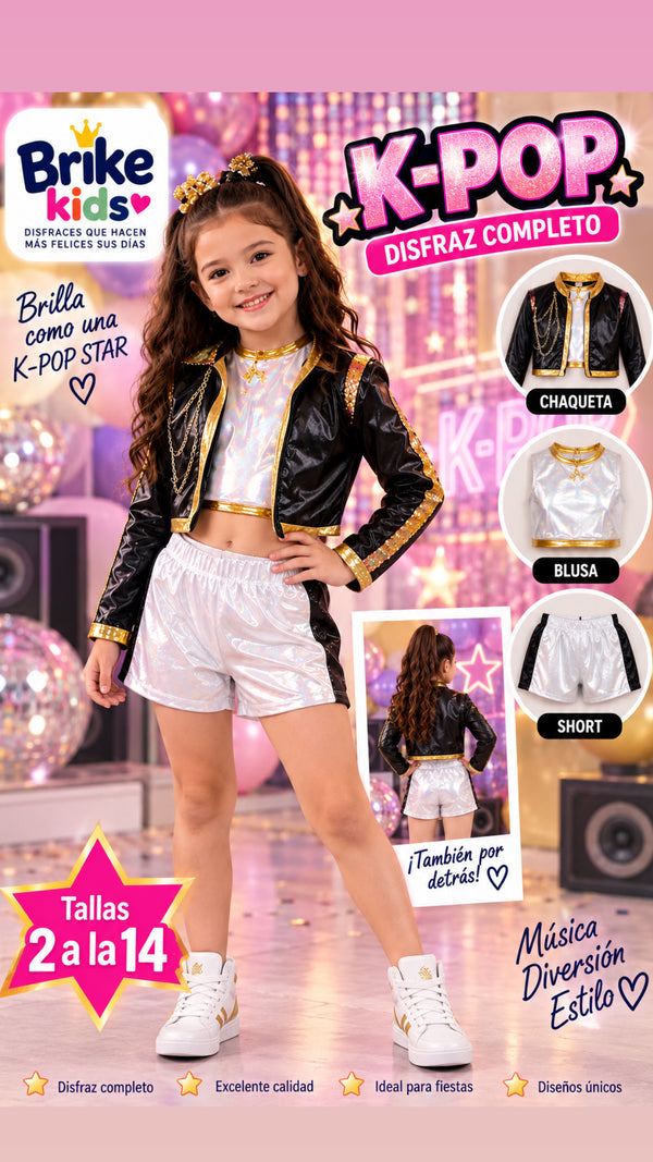 Disfraz Kpop Short Guerreras niña