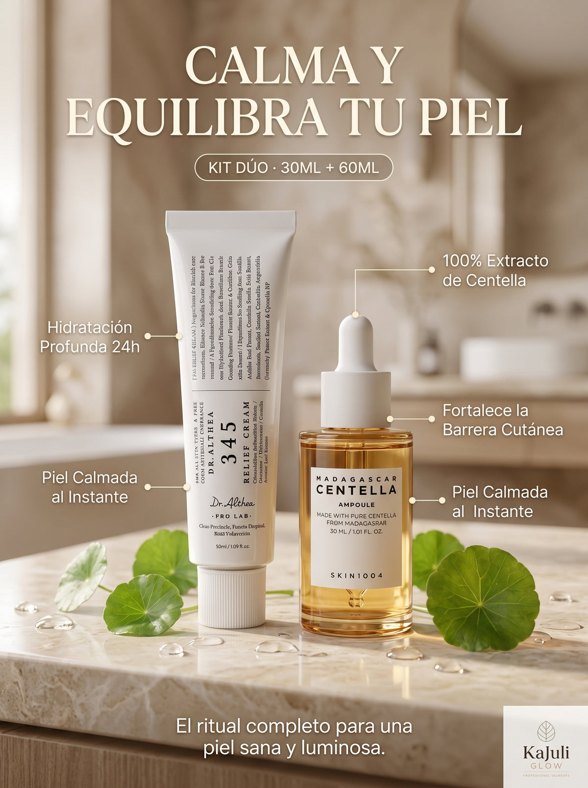 Kit Hidratación Profunda | Ampolla Centella + Crema Dr. Althea
