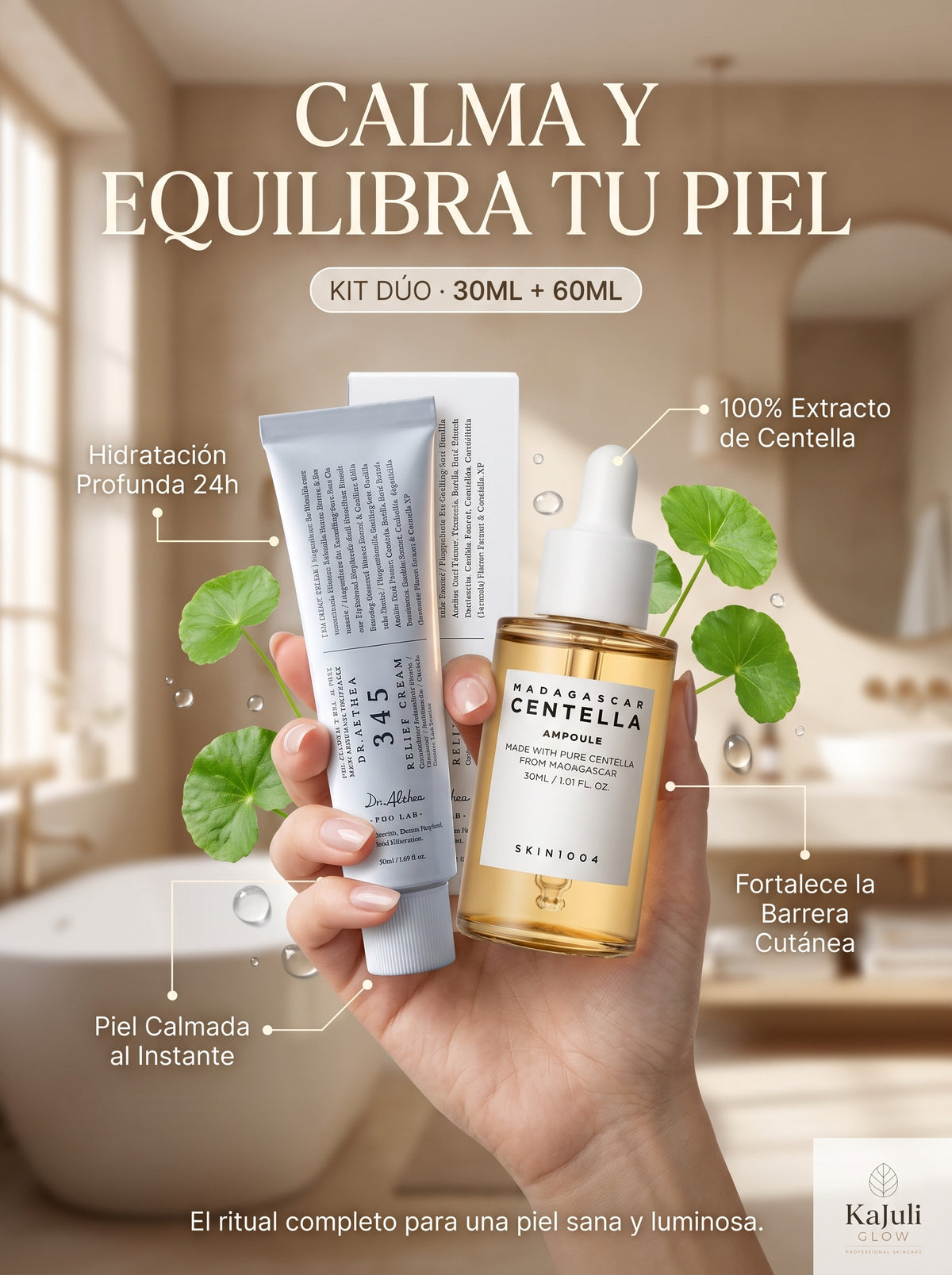Kit Hidratación Profunda | Ampolla Centella + Crema Dr. Althea
